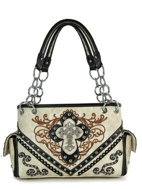 NWT Western Rhinestone Cross Concealed Carry CCW Shoulder Bag